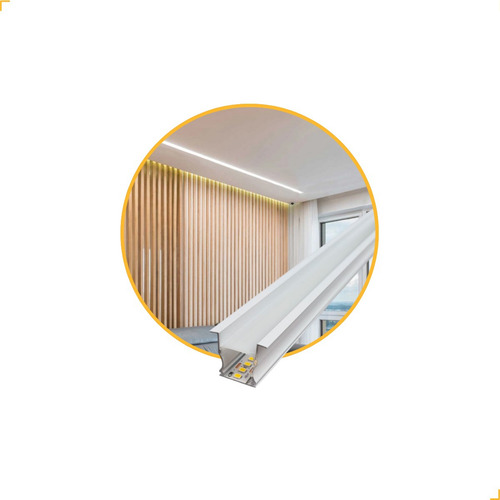 Perfil Led 2 Metros Embutir Recuado Alumínio Ip20 C Fita Led Luz Estrutura Branca Branco Quente