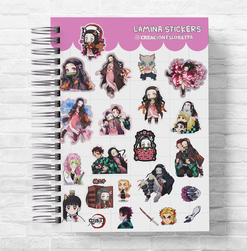 Libro Colorear Nezuko + Stickers + Chapita Regalo