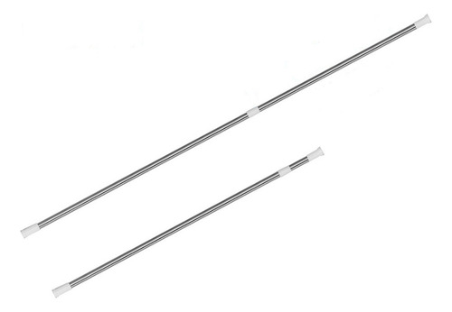 Barral Acero Inoxidable Para Cortina De Baño Tensocable Color Acero inoxidable/Blanco