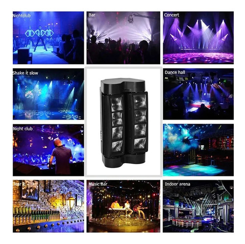 8 Leds Mini Cabezas Moviles Dj Luces De Escenario Dmx512