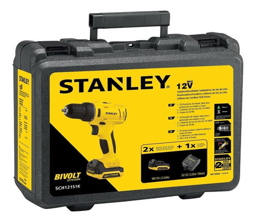 Parafusadeira/furadeira Impac. 12v 1 Bat. Sch121s1k Stanley