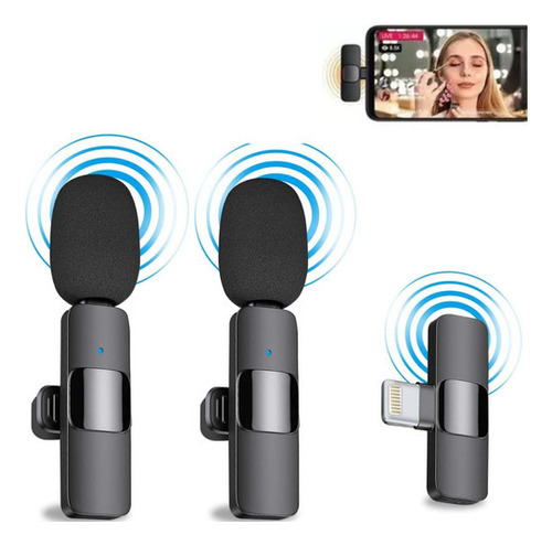 Pro Mini Wireless Lavalier Mic Para iPhone Y iPad Sonido Y Color Negro