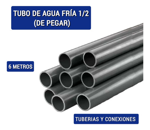 Tubo De Agua Fria 1/2 (de Pegar) 6m Somos Tienda Física 