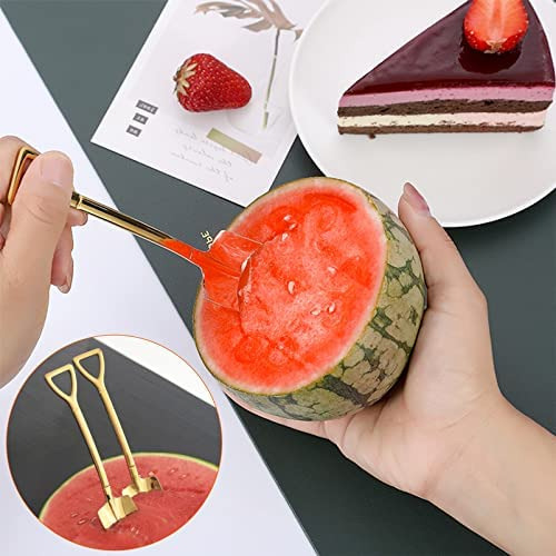 10 Cucharas Con Forma De Pala Dorada, Cuchara De Té De Acero