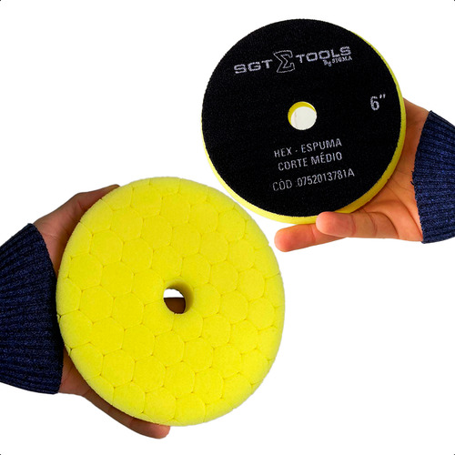 Boina Polimento Automotivo Amarelo Corte Médio 6p