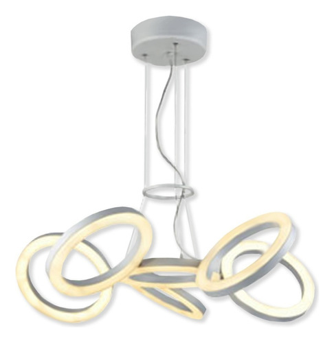 Lampara Colgante Living Moderna Blanca Sarasota 60w 6 Led Color Blanco