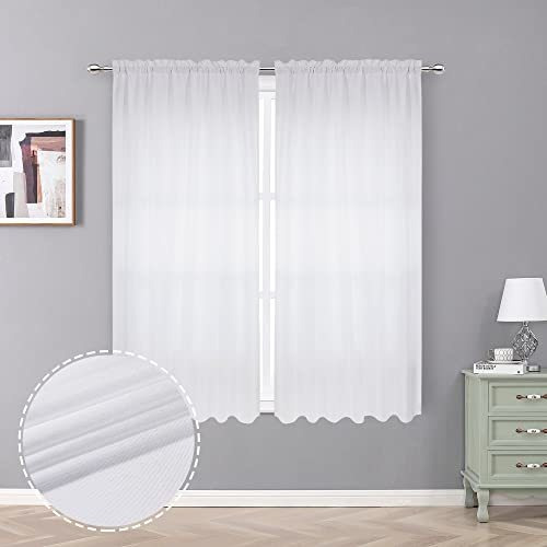 Cortinas Blancas Seda Falsa Para Sala Y Dormitorio