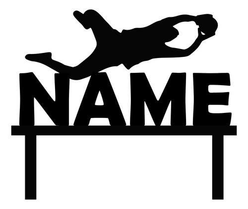 Cake Topper Adorno Brilla Glow Arquero Portero Futbol Negro Arquero