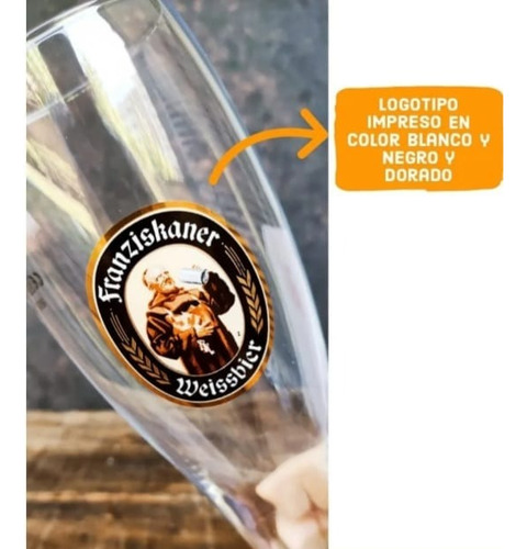 Vaso Pinta De Cerveza Franziskaner Weissbier De Colección Transparente