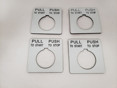 Pull To Start Push To Stop Legend Plate (lot Of 4) Nnb Bbd