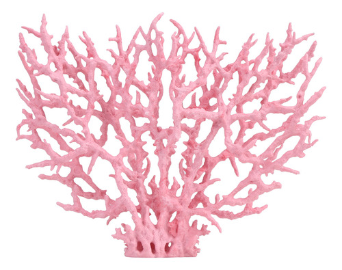 Planta De Coral Artificial Rosa Grande De Plástico Con Tapón