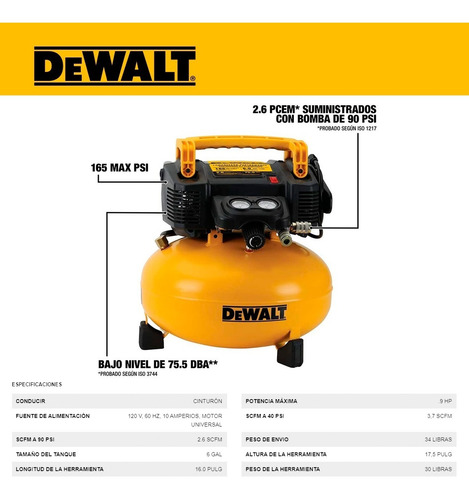 Dewalt Kit De Compresora Y Martillo Neumático Clavadora
