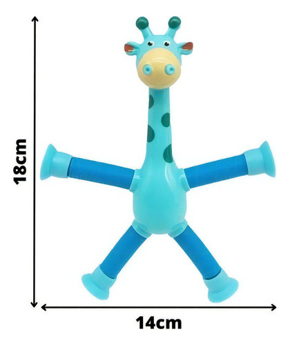 Girafa Girafinha Divertida Melman Brinquedo Infantil Criança Cor Azul