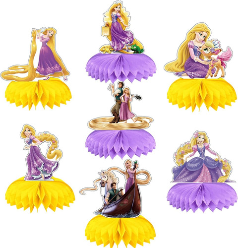 Rapunzel Party Decorations Honeycomb Centerpiece, 7 Pie...