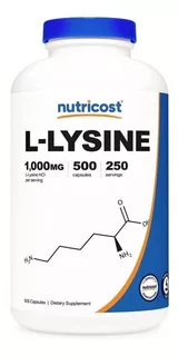 Original Nutricost L-lisina L-lysine 1000 Mg, 500cap, 250ser