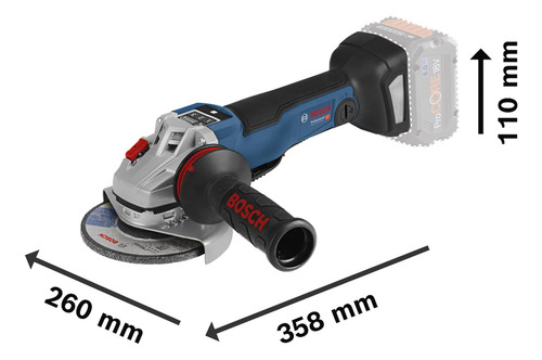 Amoladora Angular 5 18v Brushless Bosch Gws 18v-10 Psc