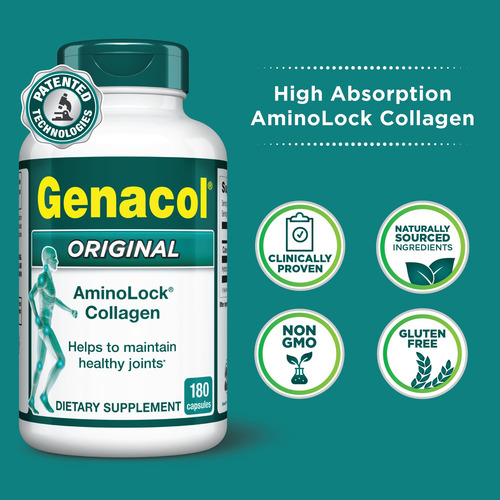 Suplementos: Peptídeos De Colágeno Genacol, 180 Cápsulas, Ju