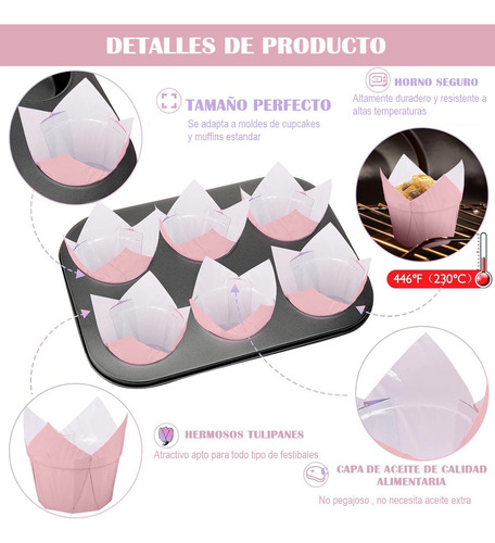 Pack X12 Capsula Para Hornear Capsulas Cupcakes Tulipanes Cu