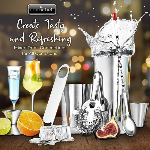 Imagen 6 de 6 de Set Coctelería Bartender Profesional 15pzas Acero Inoxidable