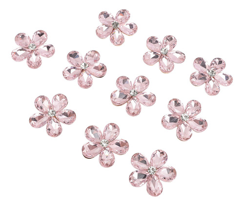 10 Unidades De Diamantes De Imitación Con Forma De Flor Para