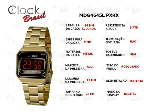 Imagem 5 de 7 de Relógio Lince/orient-unissex Digital Mdg4645l Pxkx Oficial