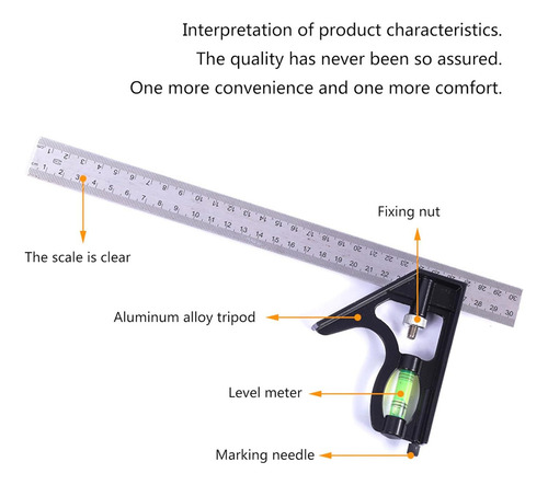 Fe Escuadra De Combinación Ajustable De Acero Inoxidable Y
