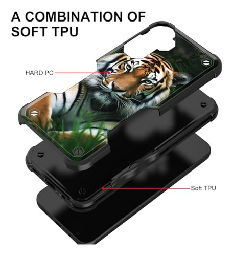 Funda Para Galaxy A15 5g Bengal Tigers On The Grass 6.5puLG