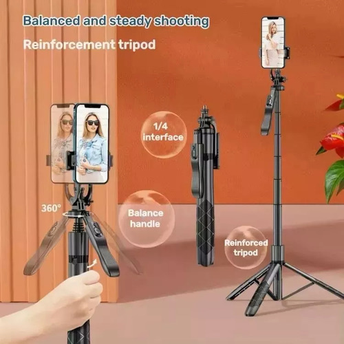 Tripé Celular Bastão Selfie + Gimbal Com Face Tracking