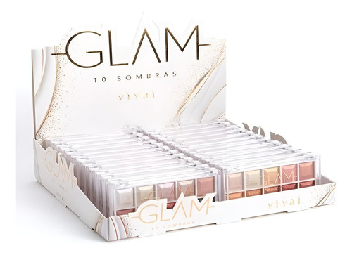 Estojo De Sombras Glam Vivai Box Com 24 Unidades Sombra Paletas De Cores