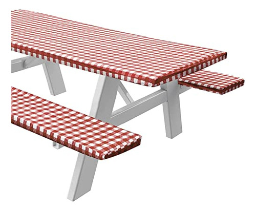 Sorfey Vinyl Picnic Table And Bench Fitted Tablecloth Gcwcr