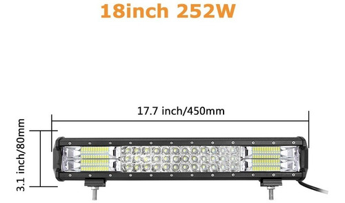 Neblinero Led Barra 252w Blanco 45cm Neblinero 3d New 