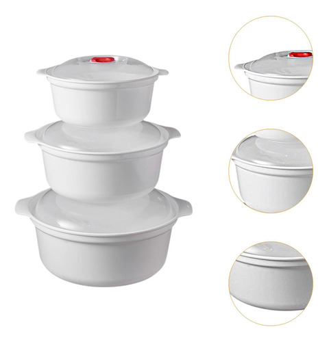 3 Piezas De Cuencos Para Microondas Con Tapas, Cuencos Para