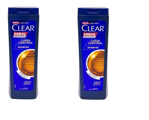 Pack X2u Shampoo Control De Caida Bio Booster Clear X 400ml