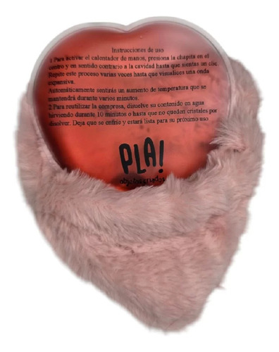 Calentador De Manos Calor Instantaneo Gel Reutilizable Corazon Con Funda