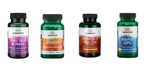 Hsn + Biotina + Omega 3 Fidh Oil+ Alpha Gpc Swnaosn Combo 