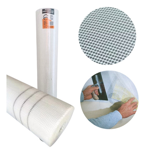 Malla Fibra Vidrio 5x5 Rollo 1x 50mts 90g Revoque Matezz