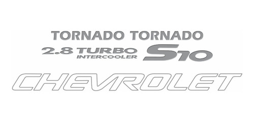 Kit Adesivo S10 Tornado 2006 Prata Emblema Resinado S10kit56