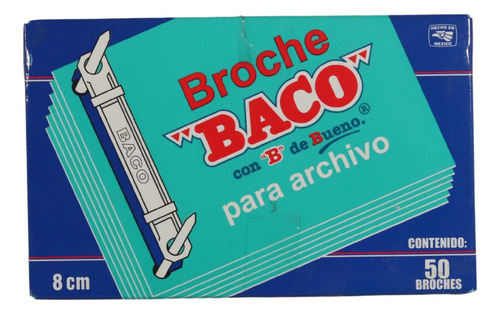 Broche Baco De 8cm,1 Mm De Ancho Baco Cja Con 50 Juegos.
