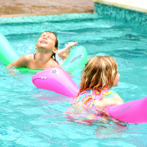 Imagen 7 de 10 de 2 Inflable Flotador Dinosaurio Tipo Tubo Baston Salvavidas