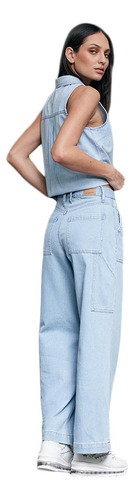 Jeans Rectos Casual Atmosphere Dnm Amet Bleach Mujer