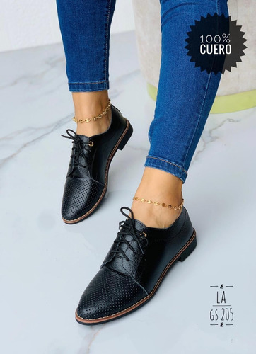 Zapatos De Damas Casuales 100% Cuero Tipo Oxford