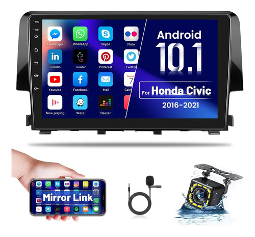 Radio Honda Civic 2016-21, Estéreo De Coche Android 10, Gps