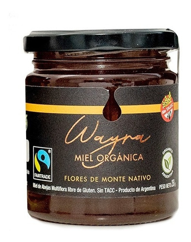 Miel Orgánica Del Monte 250 Grs Miel Líquida Certificada