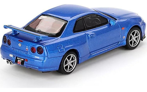 Coche Diecast Genérico Skyline Gt-r R34 Azul 1:64 Ed