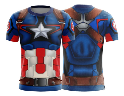 Camiseta Unissex Heróis Personalizado Capitão América