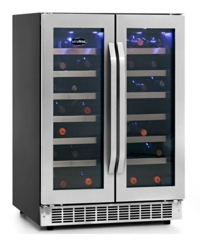 Imagen 1 de 5 de Cava Winefroz Mn54d 54 Botellas Doble Temperatura Digiya