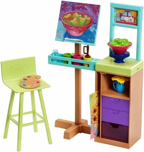 Estúdio De Arte Pintura Da Barbie Playset Mattel Novo 2020