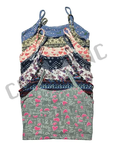 comprar Pack 6 Polera Camiseta Tank Top De Mujer Bambú Colores