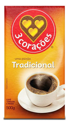 Café 3 Corações Tradicional A Vácuo Kit 3 Pacotes De 500g