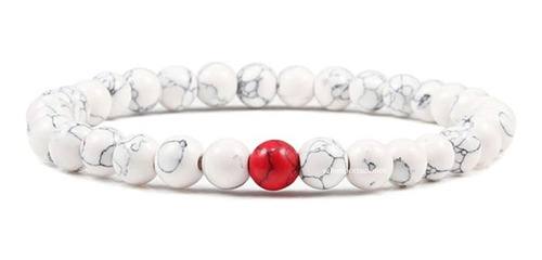 Pulseras De Distancia Turquesa Roja + Howlita - Dos Pulseras